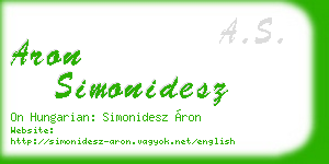 aron simonidesz business card