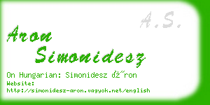 aron simonidesz business card